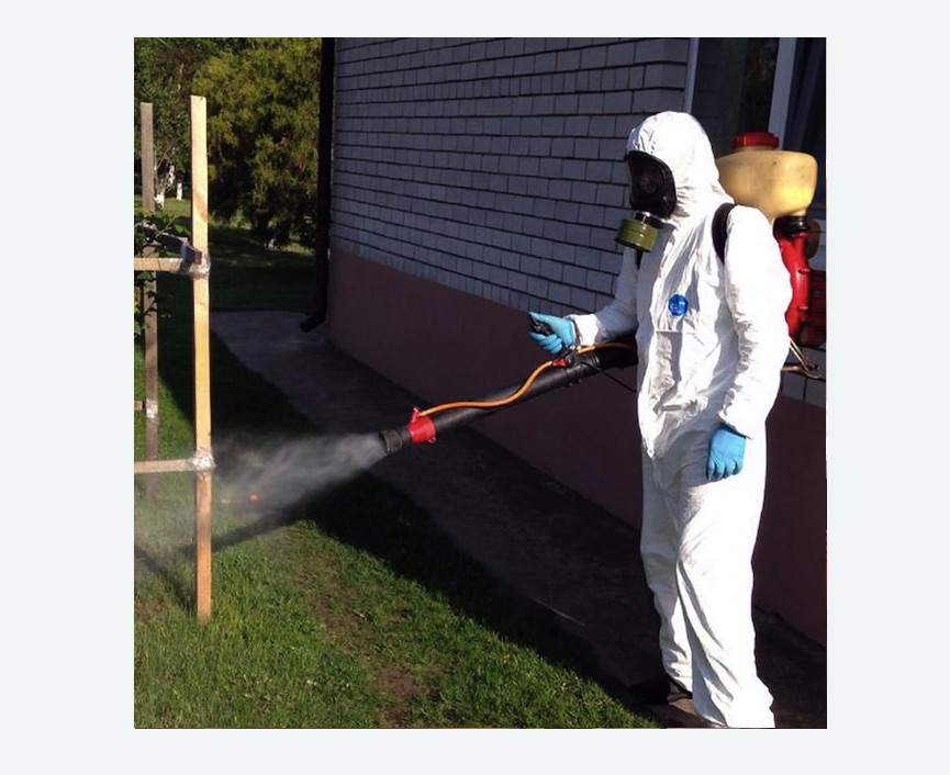 травля клещей на участке в Приморске